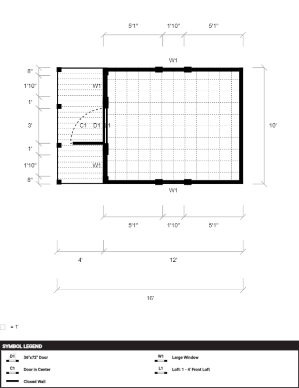Lark Lofted Cabin 10x16 - Image 2