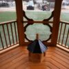 10x10 Octagon Gazebo - Stained - Double Black Roof - Screened - Image 7