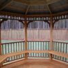 10x10 Octagon Gazebo - Stained - Double Black Roof - Screened - Image 5