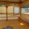 12x12 Square Screened Gazebo Stained with Benches - Image 4