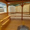 12x12 Square Screened Gazebo Stained with Benches - Image 3