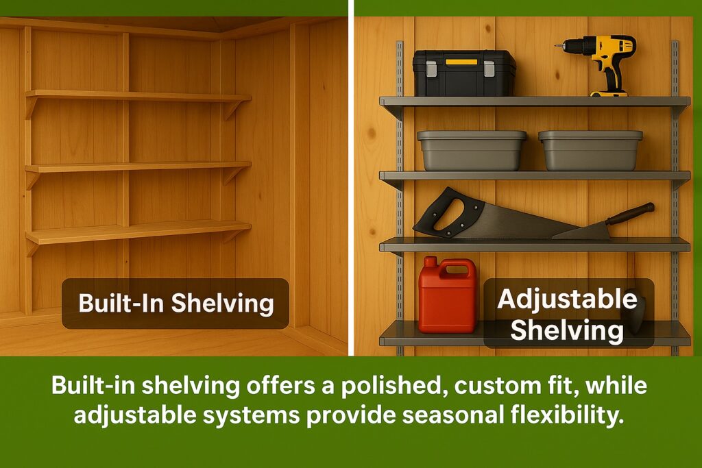 shed shedlving built in vs adjustable Outdoor Options Storage For Your Life shed shedlving built in vs adjustable Storage For Your Life Outdoor Options Blog