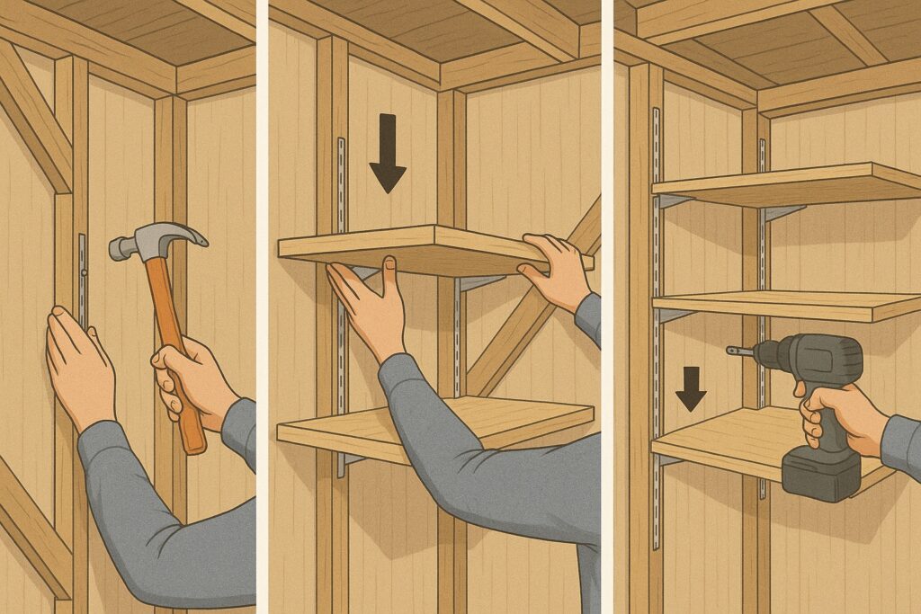 shed shelving installation graphic Outdoor Options Storage For Your Life shed shelving installation graphic Storage For Your Life Outdoor Options Blog